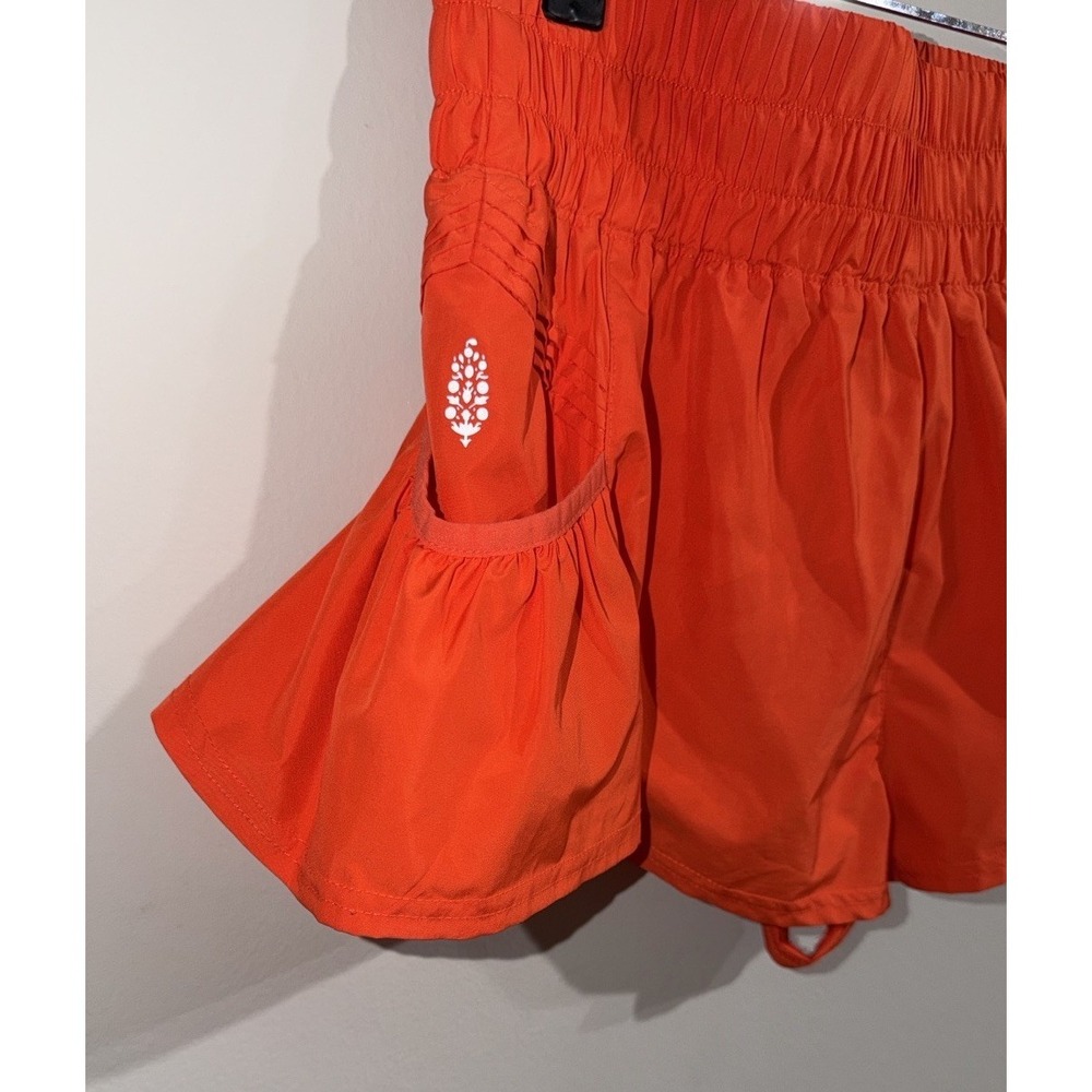 Free People Women Small FP Movement Get Your Flirt On Orange Pull On Shorts - Picture 8 of 16